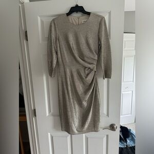 Eliza J three quarter sleeve gold dress. Size 6